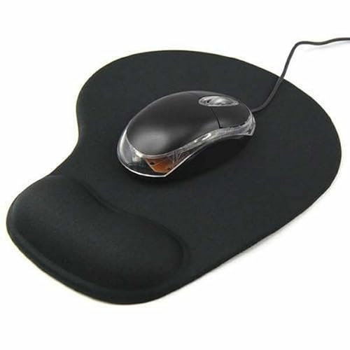 Mouse Mat Wrist Support, Keyboard Wrist Rest Mouse with Non Slip Foam Base, Ergonomic Memory Foam Mouse Mat for Computer, Laptop, Home Office Use, Gaming Laptop (Black)