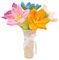 Glaciart One Künstlicher Blumenstrauß aus Filz, Lilien, wiederverwendbar, waschbar und für ätherische Öle, mehrfarbig, mit biegbarem Drahtstiel, ideal als Geschenk und Dekoration für Zuhause oder