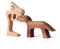 Yunjuhop Hund Skulptur aus Holz, Gedenkgeschenk für den Verlust des Hundes, Haustier-Gedenkgeschenk für Hunde, Hundeliebhaber, Geschenke, Hundefiguren, Holz, Gothic, Heimdekoration (Frau und Hund)