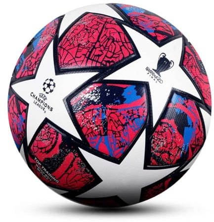 Aychingye 2020 Fußballliga, reguläres No.5-Ball-Geschenk für Fußballliebhaber, Fanartikel, Geeignet als Trainingsball für Jungen und Jugendliche (roter Stern)