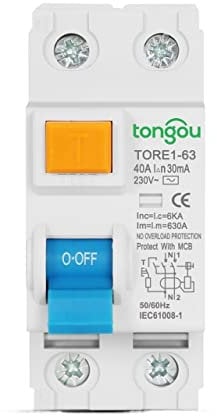 Salvavita Riarmo Automatico 2P 16A 63A 10mA 30mA 100mA 6KA RCCB RCD 230V Elettromeccanico Corrente residua Interruttore differenziale Interruttore di sicurezza Differenziale Riarmo Automatico(2Pole 10