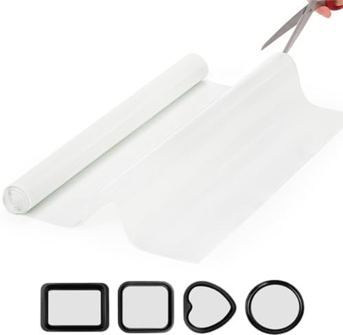 Covzoe Silikon-Backmattenrolle, 4,6 cm x 2,4 m, antihaftbeschichtet, auf jede Größe zuschneidbar, hitzebeständiges Silikonblatt in Lebensmittelqualität, Luftfritteusen-Einsatz für Kuchenkruste