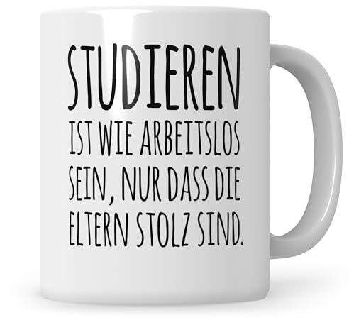 Sweetify Student Tasse, lustiges Geschenk für Studenten, Erstsemester, Kaffeetasse Student Uni Kaffeebecher
