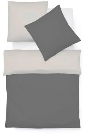 liebling Halbleinen Bettwäsche 240 x 220 + 2 x 80 x 80 cm, Farbe Schiefer-leinen, Bettbezug aus 50% Leinen & 50% Baumwolle, kühlend & atmungsaktiv, waschbar 60 Grad, Ökotex 100