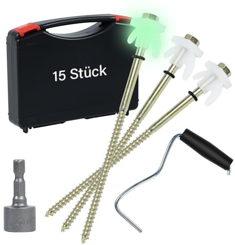 15 Pezzi Picchetti Tenda Campeggio, Picchetti per Tenda 20 CM, Ancoraggi a Terra Avvitabili, Picchetti Tenda Terreno Duro, Picchetti Tenda Ideali per Giardino, Campeggio, Robusto Pesca e Tende