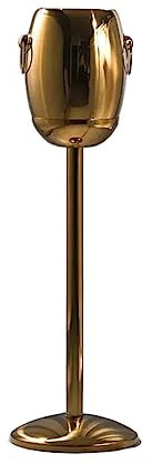 Eiskübel Eiskübel und Eiskübel-Ständer-Set, Edelstahl, stehender Eiskübel, Eiswürfelbehälter, Weinkübel, Champagner-Eiskübel for Wein, Bier, KTV, Club, Bar, Grillparty, Hochzeit, Golden Weinkühler aus