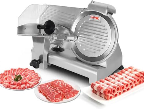 LIULIQ Meat Slicer Machine, 320W Electric Deli Meat Cheese Food Slicer with Stainless Steel Blade and Built-in Sharpening Stone, 0-10mm Adjustable Thickness for Commercial and Home Use