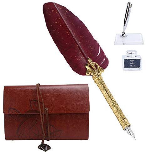 Baxnore Quill Fountain Pen Ink Set, Antique Calligraphy Writing Quill Pen, Calligraphy Writing Ink Pen, Calligraphy Set Quill Pen for Art Craft Supplies