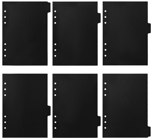 6Stück Trennblätter A5, Kunststoff Ordner Trennblätter Ordner Register A5 Index Teiler,6 Löcher Seitentrenner Notizbuch Trennblätter A5 Index Teiler,Für Ringbuch,Planer,Notizbuch