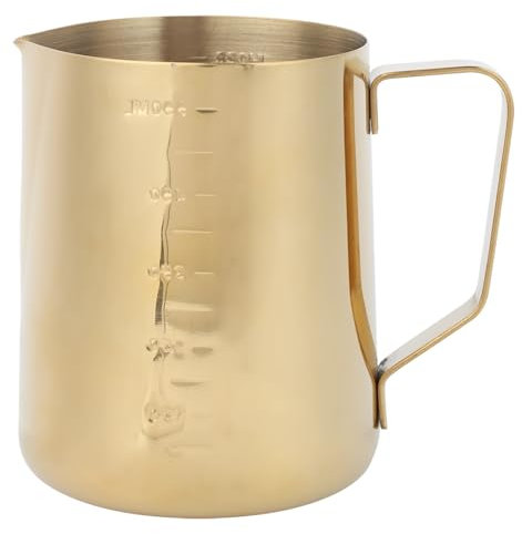 350ml Milk Frothing Jug Stainless Steel Coffee Milk Frothing Cup Kettle with Scale for Home Coffee Latte Barista Steamer Milk Mugs (600ML (with Scale))