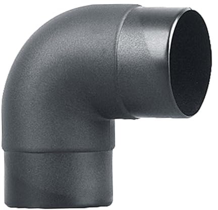 Raccord de tuyau d'échappement rond 60 mm - Raccord de tuyau de chauffage auxiliaire - 90 ° - Pour parking de voiture, caravane, noir