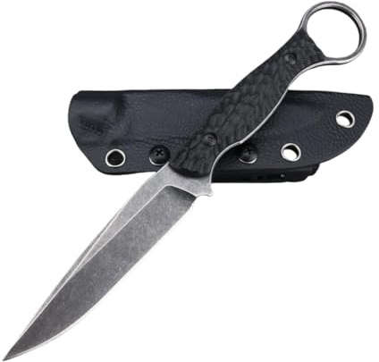 WANAHTON Outdoor Knife Jagdmesser, Scharfes Verschleißfestes Campingmesser, Mit Kydex Scheide, Geschenk Für Outdoor-Enthusiasten (Schwarz)