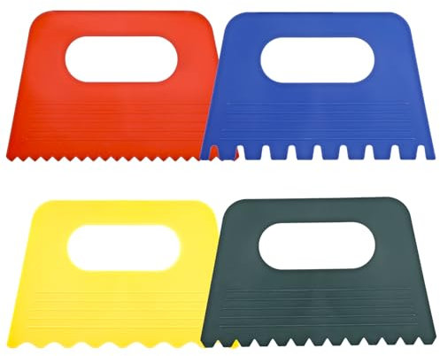 4 PCS Art Paint Scrapers Kit, Plastic Scraper Tool Non Scratch Textured Art Tools, DIY Graffiti Oil Painting and Drawing Play Early Learning Texture Tools for DIY Graffiti, Oil Painting, Drawing