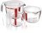 Arendo - Messbecher Set aus Glas mit Deckel - Größen 250ml, 500ml, 1000ml (0,25l 0,5l 1l) – Messkrug Glas Krug – Borosilikatglas – hitzebeständig – Mikrowellen geeignet – Küchenmessbecher