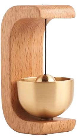 Wood Doorbell Chime - Vintage Wooden Style, Magnetic Mount | Decorative Loud Door Bell for Home Store Restaurant, Compact Indoor Ornament for Refrigerator Iron surfface House Entry Notification