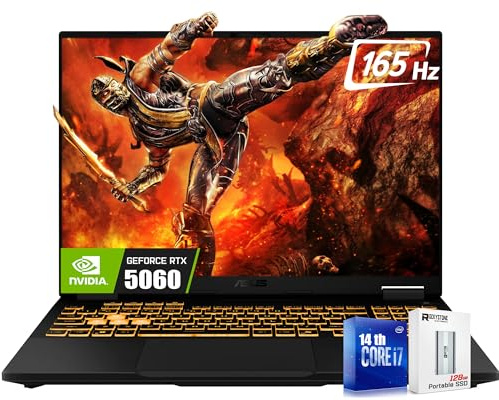 ASUS TUF F16 16 FHD+ 165Hz Gaming Laptop, 14th Gen Intel 16-Core i7-14650HX(>i9-13900HX), NVIDIA GeForce RTX 5060 8GB GDDR7, RGB Backlit KB, Riconoscimento facciale, W/128PSD, Win11 Home (64GB) |SSD