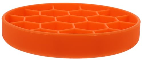 Milisten Orange Silicone Slow Feeder Dog Bowl with Suction Base, Prevents Obesity and Bloat, for Wet and Dry Food Diets, Non-slip Pet Bowl to Slow down Eating