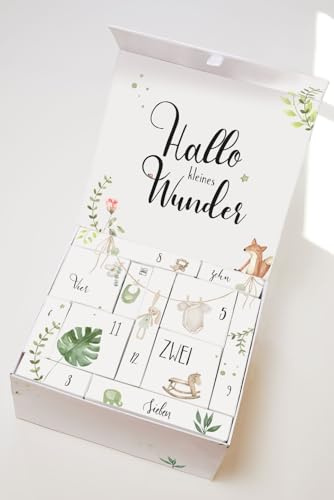 melovely® Baby Countdown Kalender - 12 Geschenke mit Personalisierung