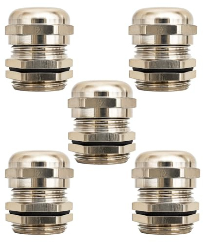 Gebildet Metal Cable Gland, PG11 Waterproof Adjustable 5.0-10mm Cable Gland Joint with Gaskets, Wire Protector, M18*1.5 Wire Connector