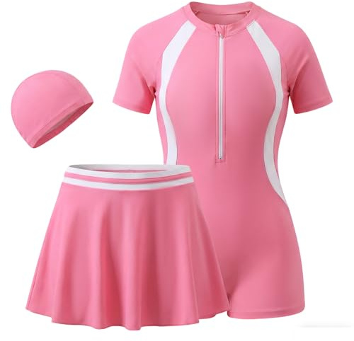 Baogaier Costume da Bagno Intero con Gonna da Mare per Bambine 4-5 Anni