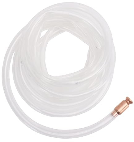 Jiawu Self Priming Shaker Siphon Hose 5M 18mm Outer Diameter, Gasoline Siphon Hose Pump with Copper Valve, PE Hand Fuel Transfer Pump for Water Gasoline Drainage, High 3.5 GPM