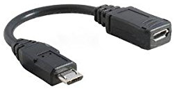 System-S Câble adaptateur micro USB mâle vers micro USB femelle Câble de données Câble de charge Rallonge 16 cm