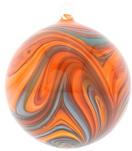 Murano Glas Chalcedon Christbaumkugel - Regenbogen Windung
