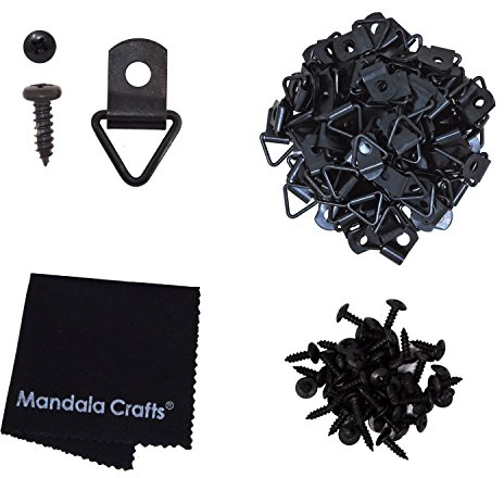 Mandala Crafts Triangle Heavy Duty Kleiderbügel D-Ring Haken mit Schrauben für Spiegel Schild Rahmen Art Bild Aufhängen