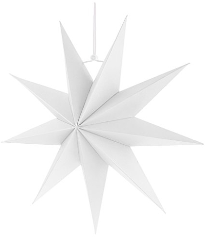 Gazechimp Hänge-Deko aus Papier 3D Sterne Form für Weihnachten Halloween Party - Weiß, 30 cm