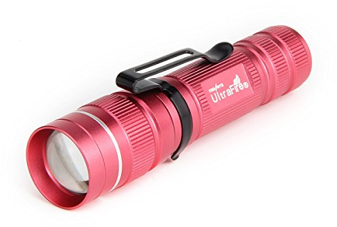 UltraFire Mini LED Taschenlampe Zoomable 300 Lumen 3 Modi Klein Taschenlampe, Einstellbarer Fokus Wasserdicht Taktische Taschenlampe für Kinder Camping Outdoor (Rosa)