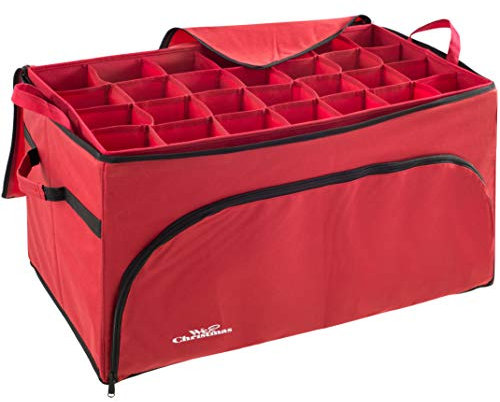 WeRChristmas Tiered Bauble Christmas Decoration Storage Bag, 72 Piece, Red, 76 x 38 x 38cm