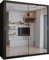 SLIDING WARDROBE 4U Double Mirror Sliding Door Wardrobe with LED LIGHT 90/120/150/180/203 (Black, 120cm)