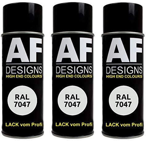 Alex Flittner Designs 3x RAL Lackspray Autolack Buntlack Spraydose RAL7047 TELEGRAU 4 seidenmatt