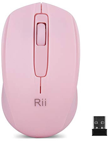 Rii Wireless Mouse for Laptop, USB Wireless Mice Optical Mini Mouse 2.4G for PC Computer with Nano Receiver for School Kids Office Home(Pink)