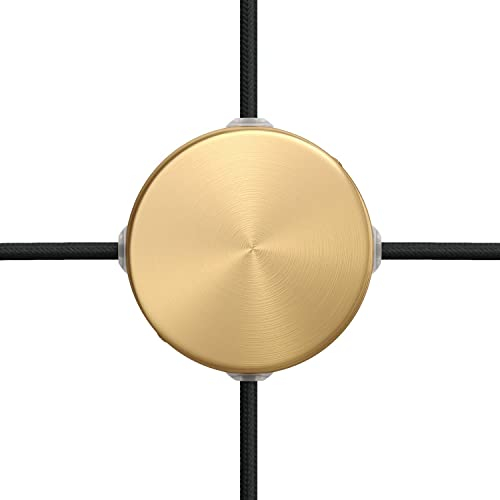 creative cables - Mini zylindrischer Lampenbaldachin Kit aus Metall mit 4 Seitenlöchern (Anschlusssystem) - BKRM83SF4 - Bronze satiniert