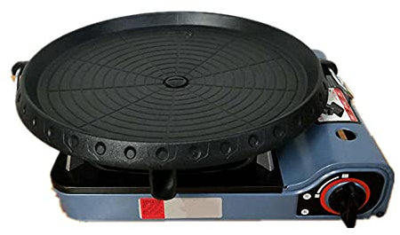 Grilled Meat/Outdoor Card Furnace Baking Tray/Round Portable Non-Stick pan/Iron Plate-Blue Card Furnace