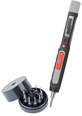 Präzisions-Akkuschrauber, 13-teilig, rutschsicher, mit Ladeanzeige und LED-Arbeitslicht, Aufladen per USB, inklusive Ladekabel und Bits