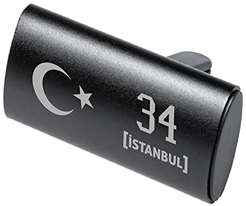 aina Auto-Lufterfrischer mit Zitrusduft, Schwarz, 34 Istanbul Türkei Flagge, Lufterfrischer für Auto, Motorrad & Boot