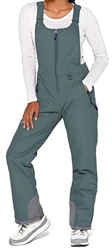 Lerrita Damen Ski-Latzhose wasserdichte Skioverall Ärmelloser Skiohose für Damen Ski-Latzhose mit Verstellbarem Schultergurt Lange Skioverall Mir Seitentasche Einteiliges Ski-Outfit für Damen S-XXL