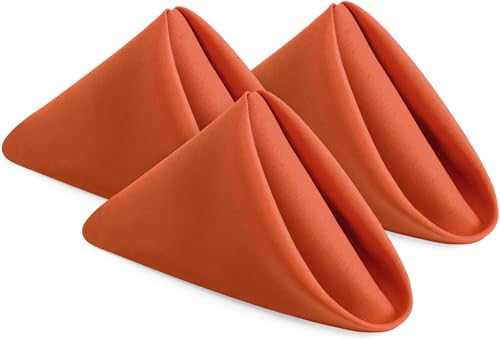 Utopia Home Orange Stoffservietten (12 Stück, 43,2 x 43,2 cm), ideale Dinner-Servietten für Halloween, Thanksgiving, Party, Hochzeit und Mittag-/Abendessen