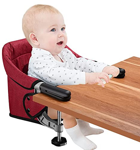 Toogel Hook on Seat Hochstuhl für Babys und Kleinkinder 6-36 Monate, tragbarer und faltbarer Tischstuhl für Zuhause und Reisen, Baby-Fütterstuhl, Aufbau in Sekunden, inklusive Tragetasche (Rot)