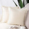 Madizz 2er Set Kissenbezügen aus Wildleder mit Fransenquasten Weiche dekorative Kissenbezüge für Sofa Schlafzimmer Kissenhülle Beige 45x45 cm Quadrat