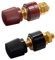 Jiozermi 2 Pcs 1/4 Copper Battery Terminal Studs, M6 Remote Battery Terminal Stud Pure Brass Terminal Binding Post Post Connectors Kit Red and Black