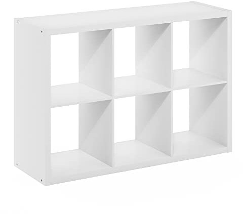 Furinno Cubicle - Organizer decorativo a forma di cubo, 6 cubi, Bianco