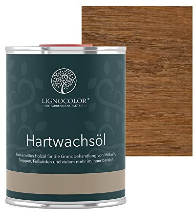 Lignocolor Hartwachsöl Holzöl für den Innenbereich (1 L, Braun)