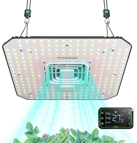 VIVOSUN LED Grow Lampe 150W Einstellbarem Vollspektrum Pflanzenlampe mit Integriertem Zirkulationsventilator AeroLight A150 Grow Light mit GrowHub Controller E42A für Growzelt Zimmerpflanzen