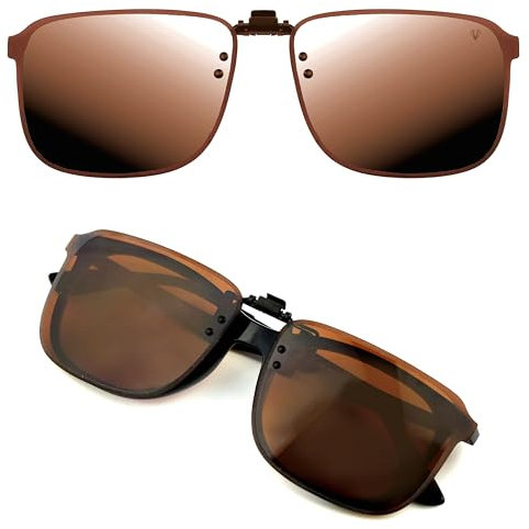 CREYESTAL Polarisiert Sonnenbrillen Aufsatz Brille, Sonnenbrille Clip, Anhebbar und Ultraleicht, Herren, Damen 100% UV400