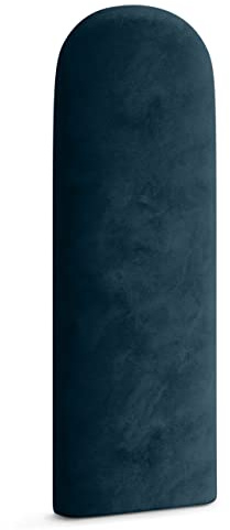 Muralo Wandkissen Gepolstert, Oval, Velours - 30x100 cm, Dunkelblau | Wandpaneel, ideal als Bettkopfteil oder Lendenkissen - für Schlafzimmer und Wohnzimmer, einfache Anbringung mit Montagekleber