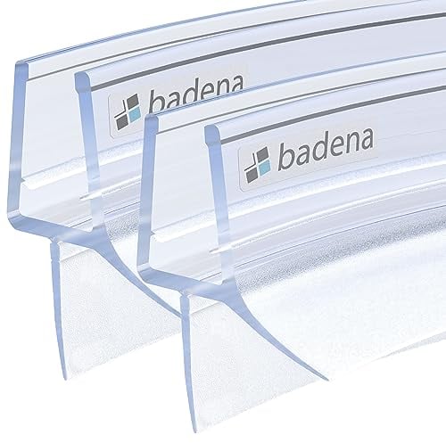 Badena® Duschdichtungen für Duschtüren gebogen I Ersatz Dichtung 6mm 8mm Glastür I Duschtürdichtung Wasserabweiser mit Dichtlippe I Dichtung Duschwand Badewanne Duschkabine I Duschabdichtung 2x80cm