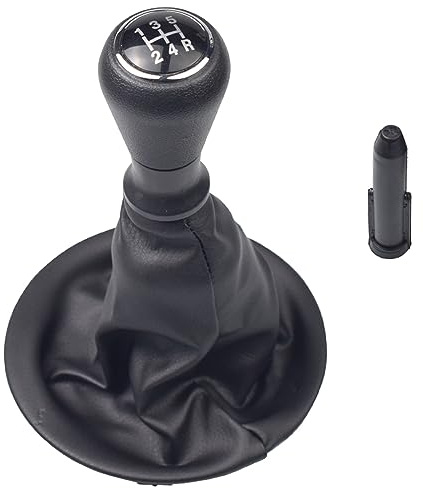 Kakulkomen Auto Schalthebelknauf mit Leder Faltenbalg Abdeckung für Citroen Berlingo II 2008 2009 2010 2011 2012 2013 2014 2015 2016-2018(B-5Speed und Kofferraum)